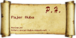 Pajer Huba névjegykártya